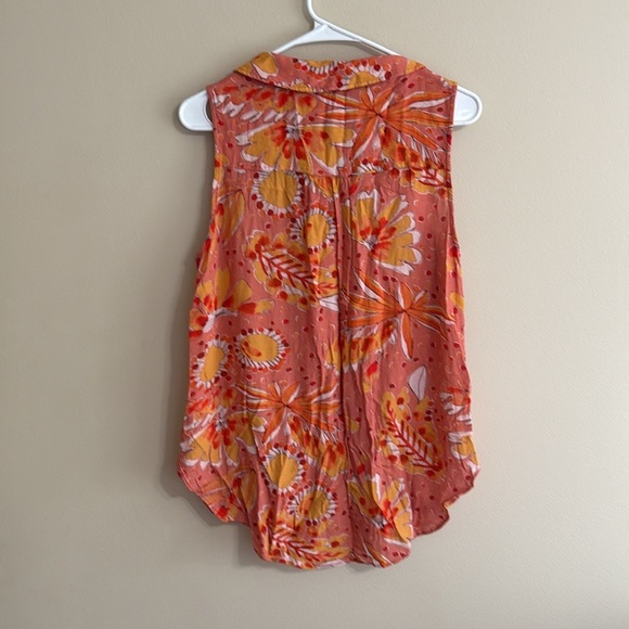✨Vera X Anthropologie Floral Orange Blouse✨ - Picture 4 of 9